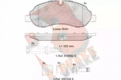 R BRAKE rb2217 -  Комплект тормозных колодок, дисковый тормоз